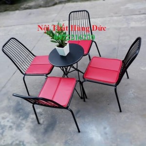 Bộ bàn ghế sắt tăm mini cafe tt01