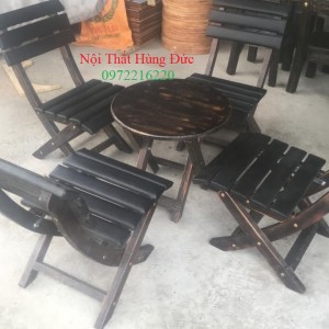 Bộ bàn ghế gấp viva giả cổ