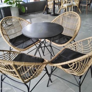 Bộ ghế nón nhựa giả mây ĐT01