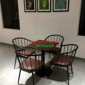 Bộ bàn ghế cafe mặt nệm