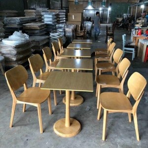 Ghế plc gỗ cao su mặt gỗ