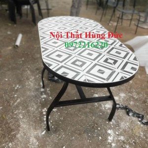 Bàn gạch hình oval xtt01