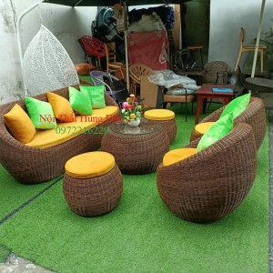 Bộ bàn ghế nhựa giả mây sân vườn ts03