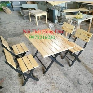 Bộ bàn ghế xếp quán ăn - nhà hàng tđ01