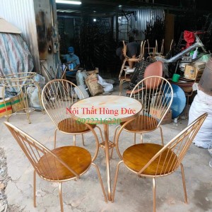 Bộ bàn ghế sắt cafe ngoài trời hđ19