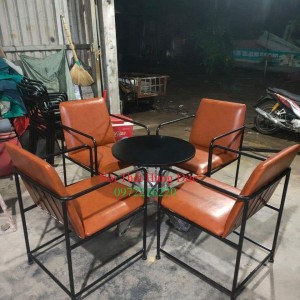 Bộ bàn ghế sắt cafe hđ18
