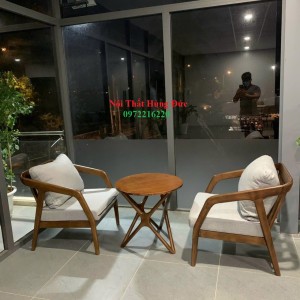 Bộ bàn ghế sofa đơn gỗ cafe sk10