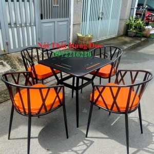 Bộ bàn ghế sắt cafe ngoài trời ttt01