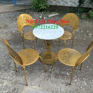 Bộ bàn ghế sắt cafe ngoài trời tt24