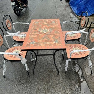 Bàn dài mosaic sân vườn ak02