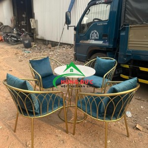 Bộ bàn ghế sắt nệm rời cafe tl01