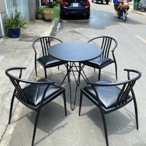 Bộ bàn ghế sắt cafe nệm