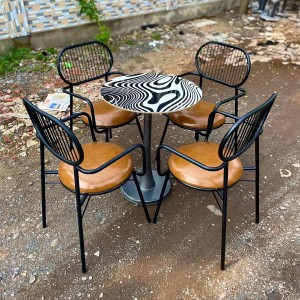 Bộ bàn ghế cafe sắt tt35