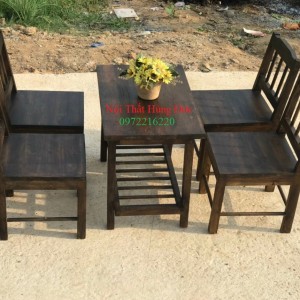 Bộ bàn ghế cafe gỗ tràm hđ09