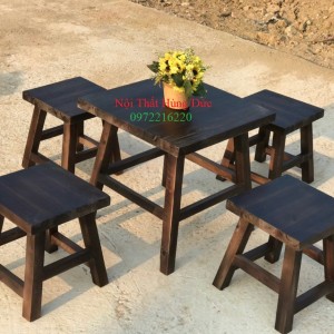 Bộ bàn ghế cafe gỗ tràm hđ06