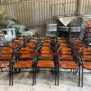Ghế sắt mặt gỗ cafe - nhà hàng ak01