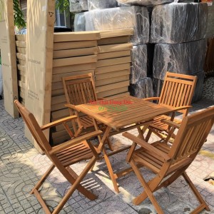 Bộ bàn ghế xếp gỗ cafe TD