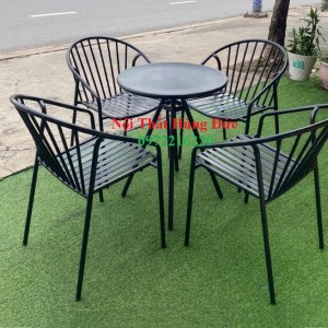 Bộ bàn ghế sắt cafe sân vườn hđ21