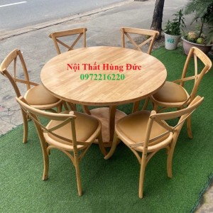 Bộ bàn ghế gỗ tròn nhà hàng