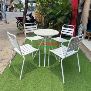 Bộ bàn ghế sắt cafe ngoài trời hđ20
