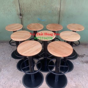 Ghế bar mặt gỗ không tựa