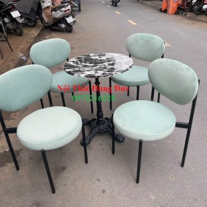 bộ bàn ghế sắt bọc nệm cafe