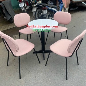 bộ bàn ghế sắt bọc nệm cafe