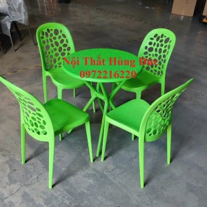 Bộ bàn ghế nhựa đúc pp cafe