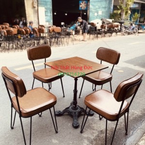 bộ bàn ghế sắt nệm cafe