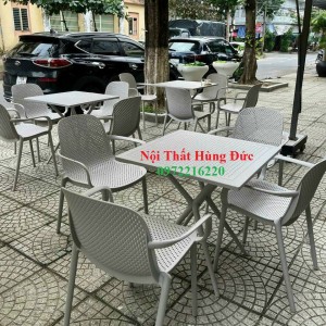 Bộ bàn ghế nhựa đúc cafe