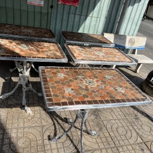Bàn mosaic chữ nhật cafe sân vườn