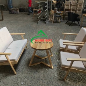 Bộ sofa cafe gỗ nệm rời xtm05