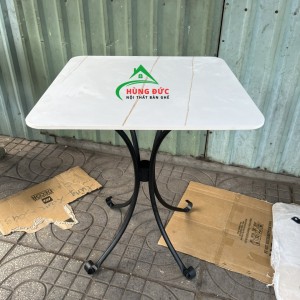 Bàn cafe mặt đá chân sắt ak01