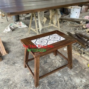Bàn cafe cóc gỗ thông giả cổ