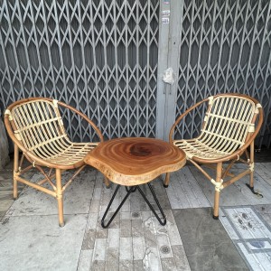 Bàn ghế cafe mây tre đan