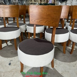 Ghế gỗ cafe tựa gỗ mặt nệm đlm03