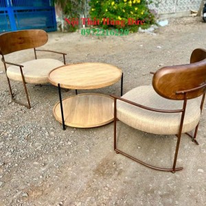 Bộ bàn ghế cafe tựa gỗ mặt nệm tt01