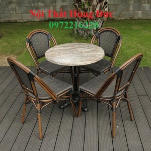 Bộ bàn ghế nhựa giả mây ngoài trời nk ml01