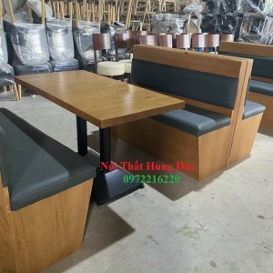 Bộ bàn ghế băng nhà hàng dlm06