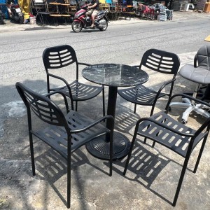 Bộ bàn ghế sắt cafe ngoài trời ak03