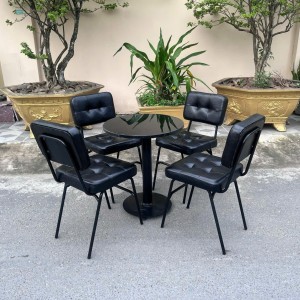 Bộ bàn ghế sắt bọc nệm cafe tl03