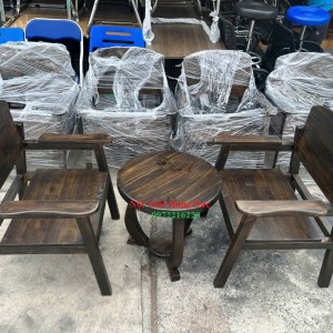 Bộ bàn ghế gỗ cafe vintage gt01